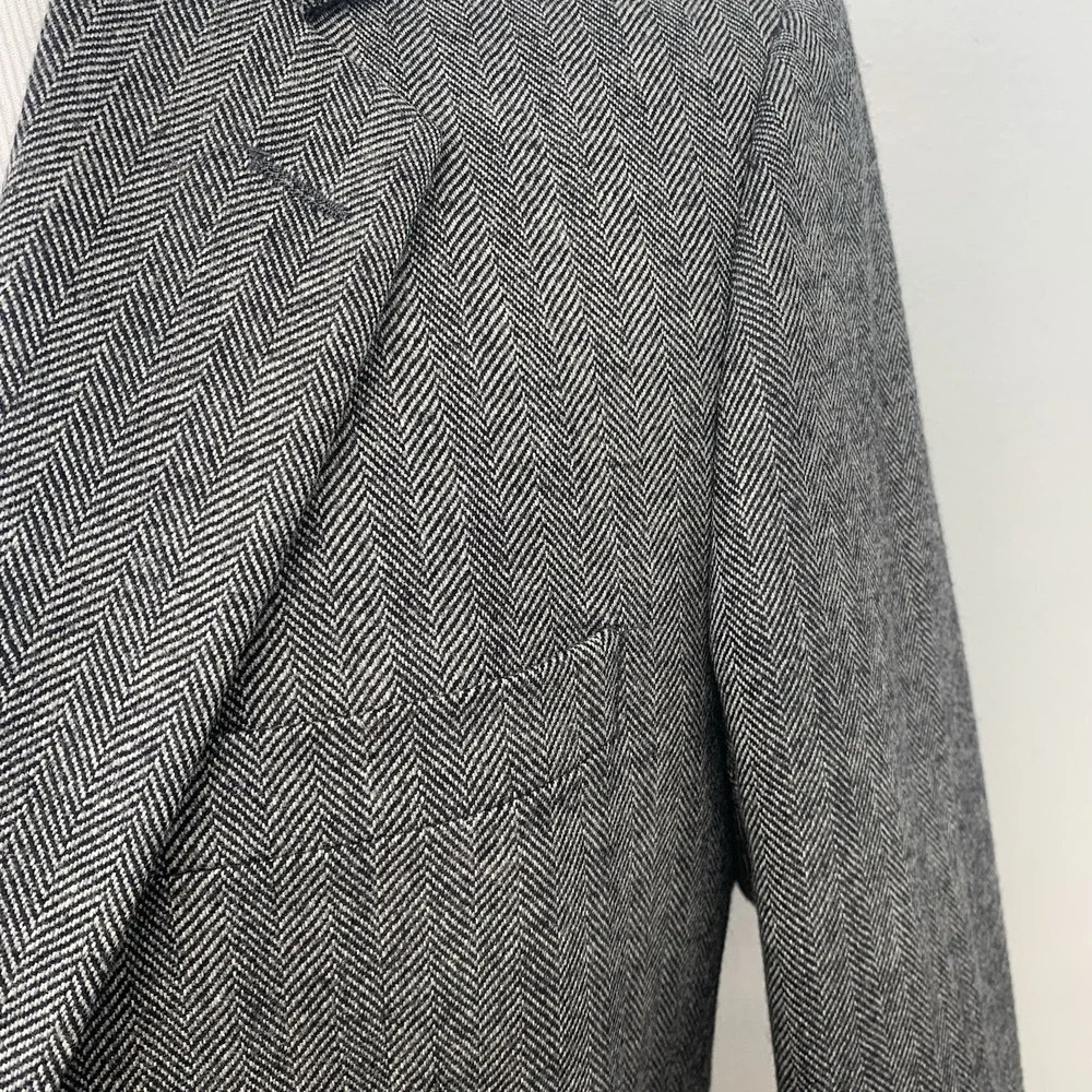 Botany Five Hundred Lambswool Herringbone Sport Coat 39 Short Jacket Blazer Work